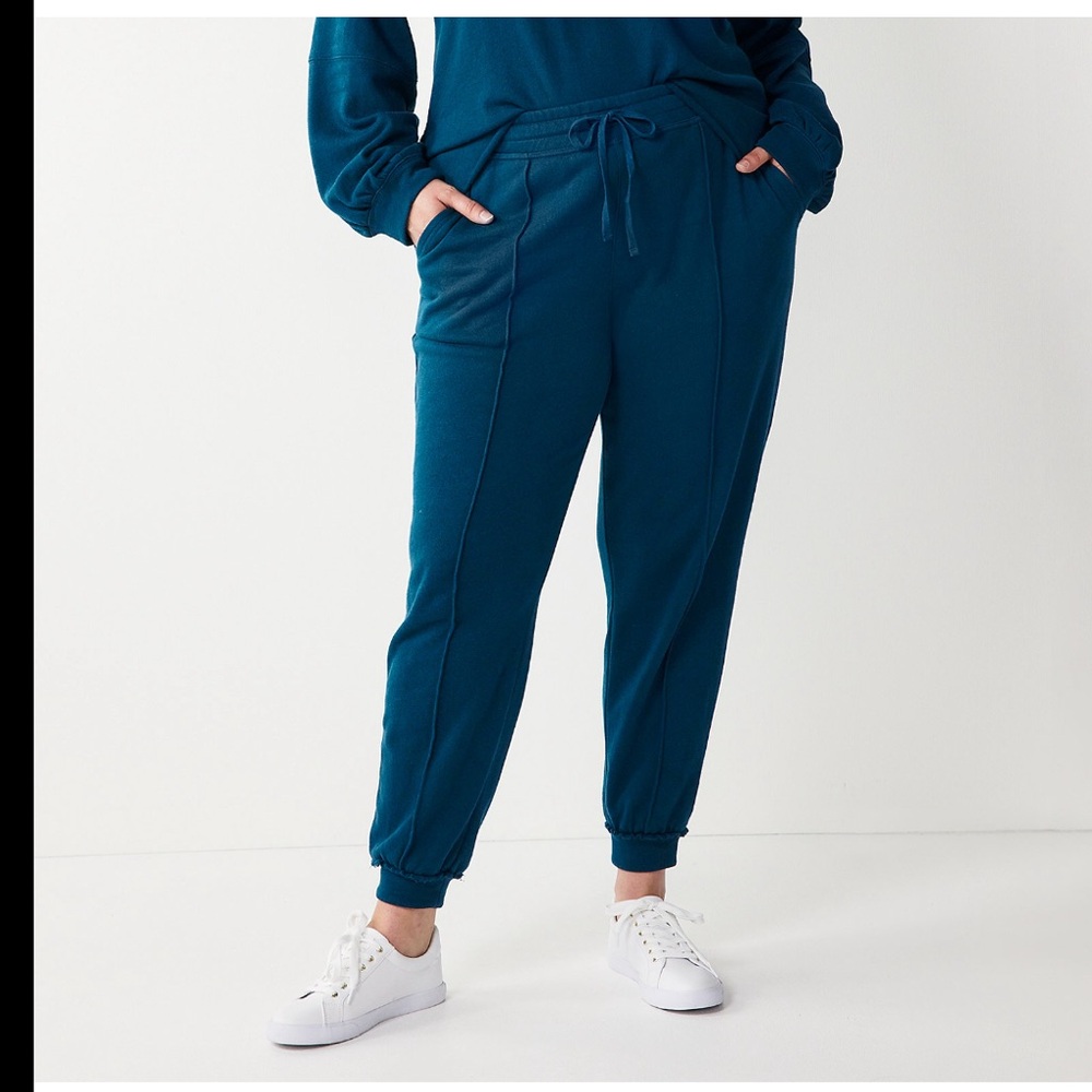 Sonoma French Terry PinTuck Front Jogger Pants Sz 1X
